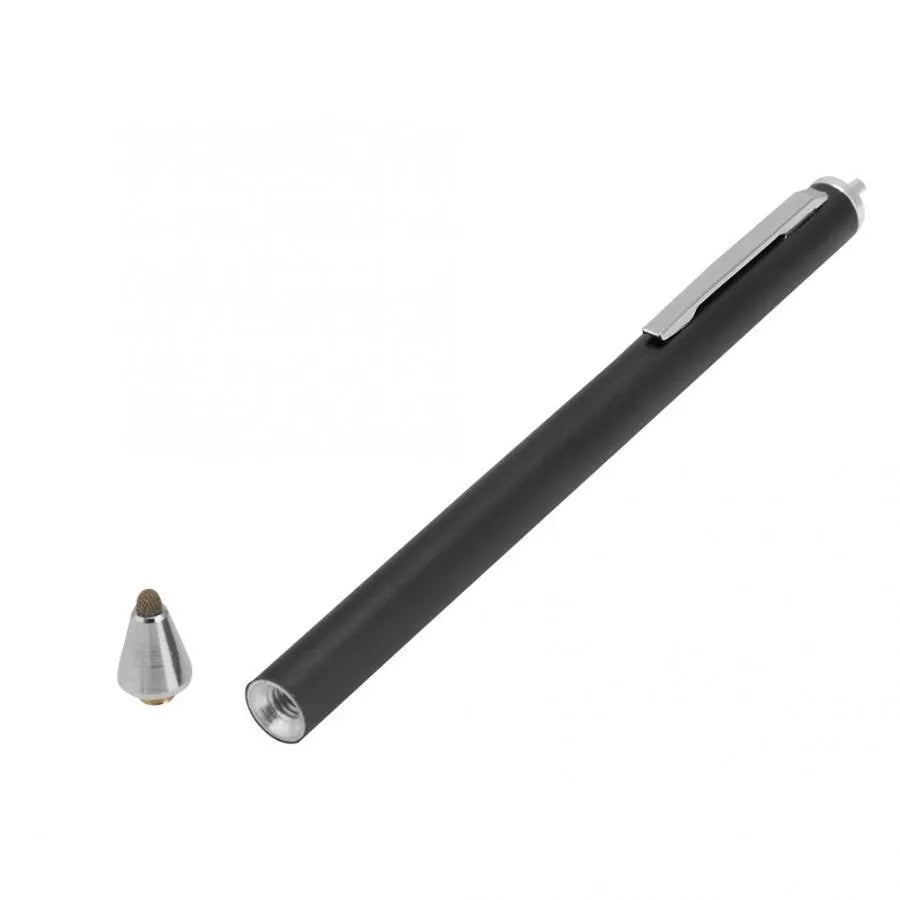 Metal capacitive stylus pen in seven colour options: black, silver, red, sky blue, gold, pink, and grey.