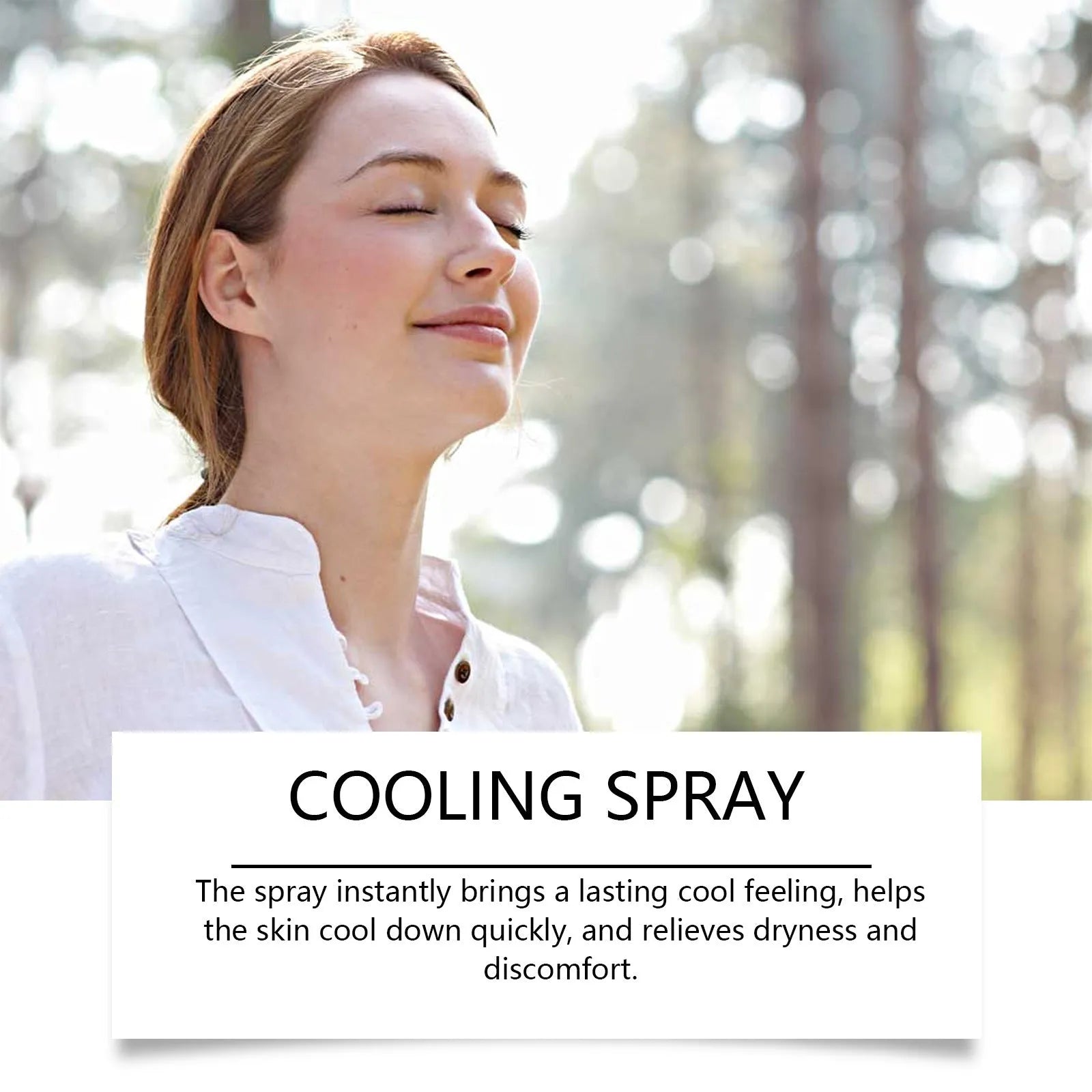 50ml cooling spray bottle with mint extract for outdoor summer use