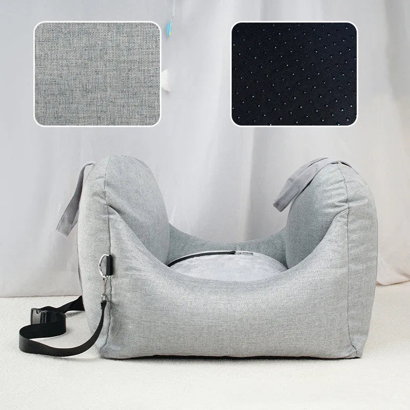 Removable washable pet travel mat car cushion for small dogs and cats with adjustable buckle
