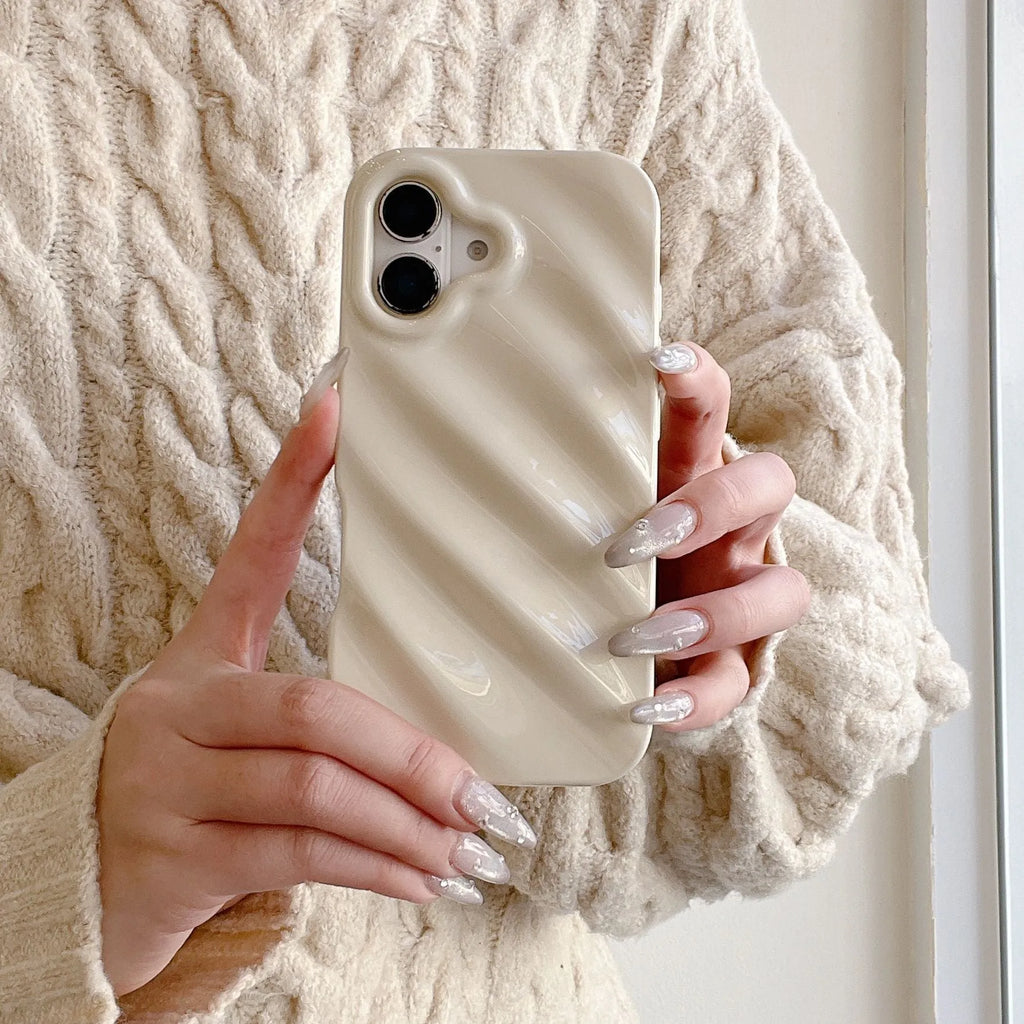 TPU water ripple phone case for iPhone in black with anti-fingerprint finish