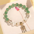 Chinese style crystal tassel bracelet in seven colour variations with electroplated finish and diamond-shaped elements