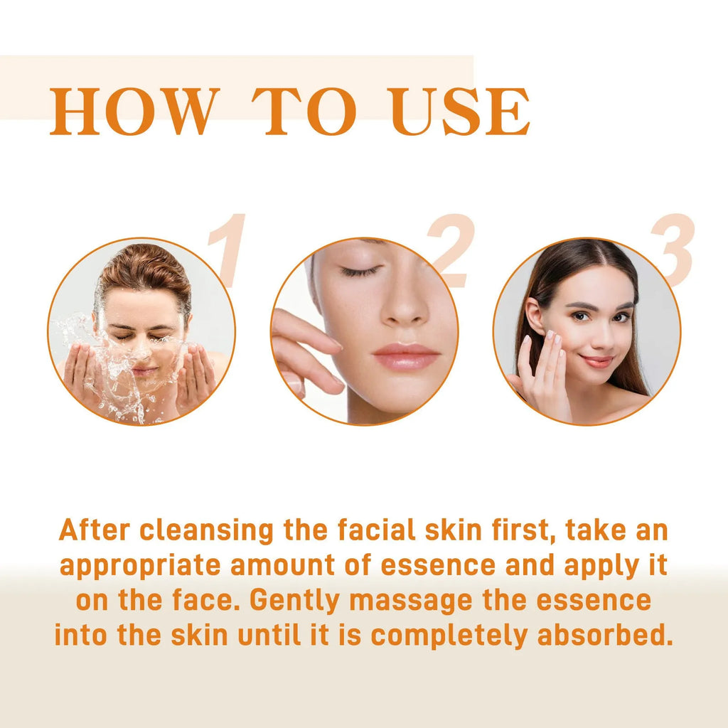 Squalane face serum in a clear PET bottle with ingredients including vitamin C, hyaluronic acid, and collagen