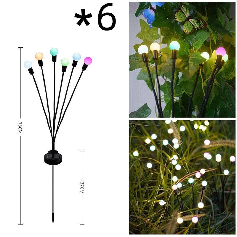 Solar-powered LED garden light with ground spike for soil installation in warm white or coloured lighting options