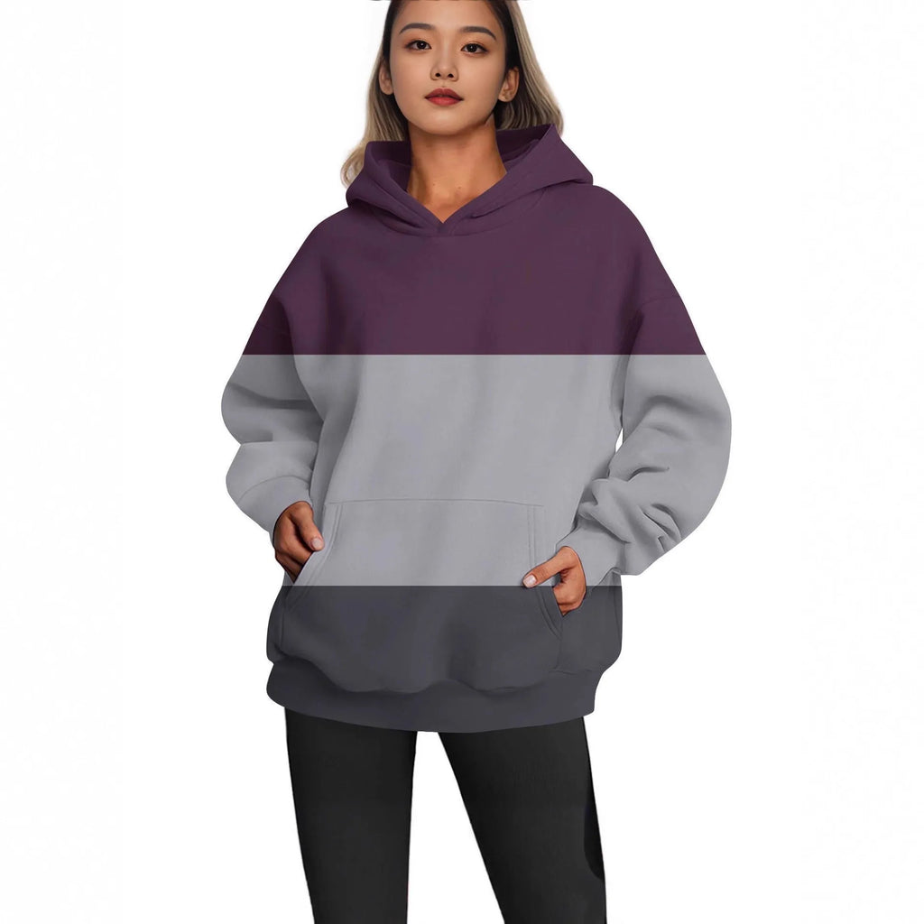 Ladies casual printed hooded top in polyester with hood, multiple colour options and sizes available