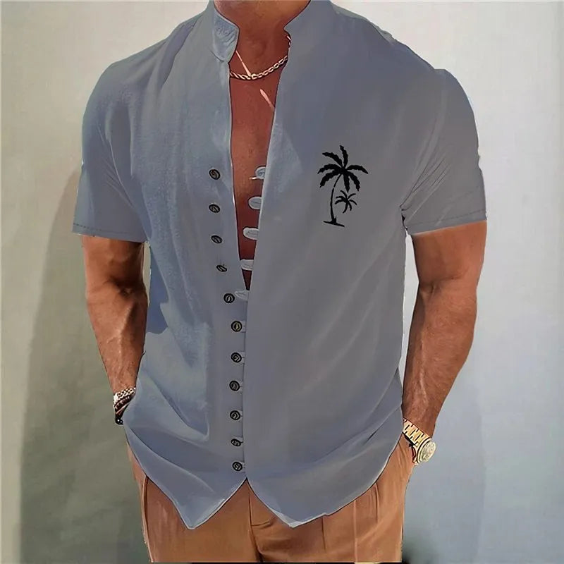 Youth short sleeve shirt with 3D printed geometric floral pattern in cardigan style