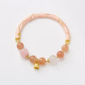 Handmade geometric lily jade bracelet in sunstone jinsi jade with Chinese style design