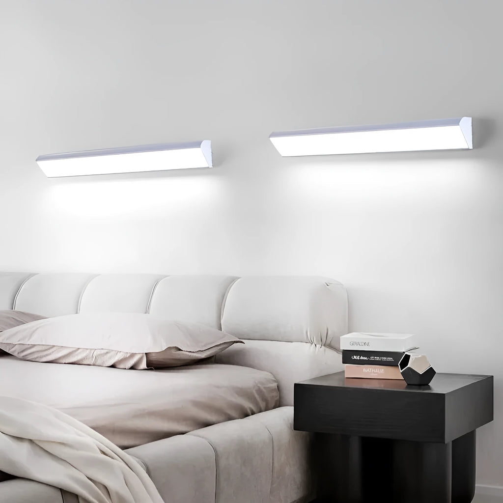 Modern LED strip wall lamp black aluminium housing PC shade 48cm length