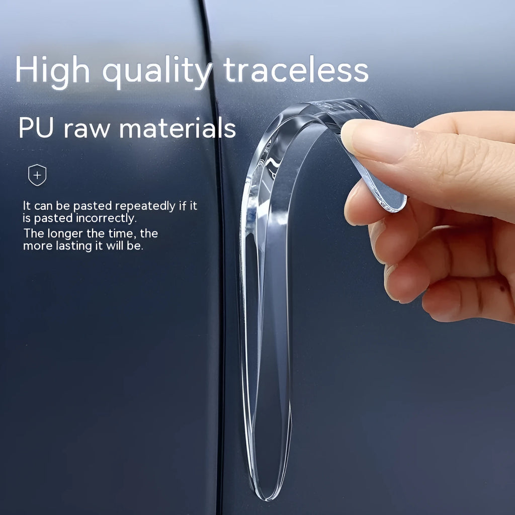 Transparent invisible car door bumper strip tool PU material 148x14x7mm 4 pack