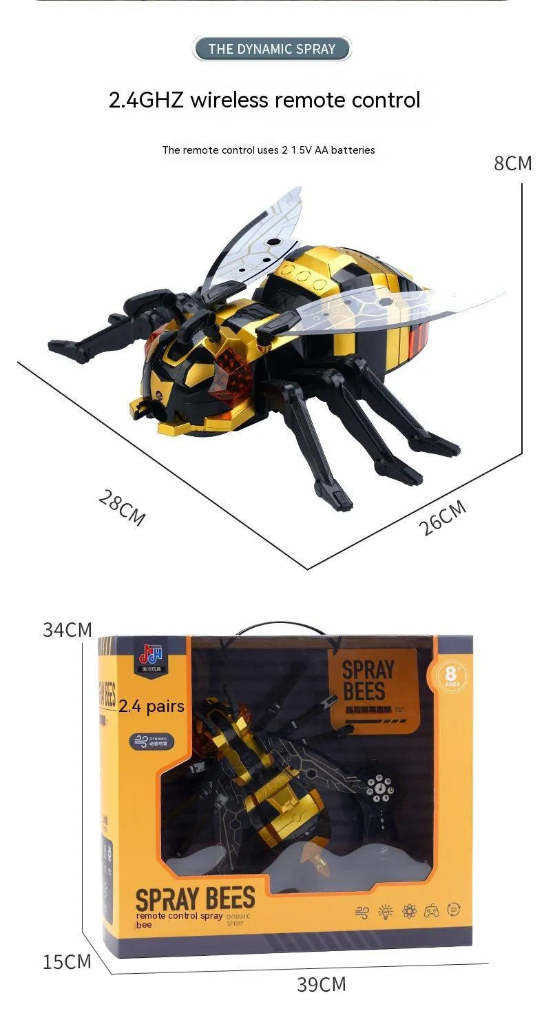 Remote control children's electric toys set with mechanical spider, spray bee, spray octopus in colour portable case
