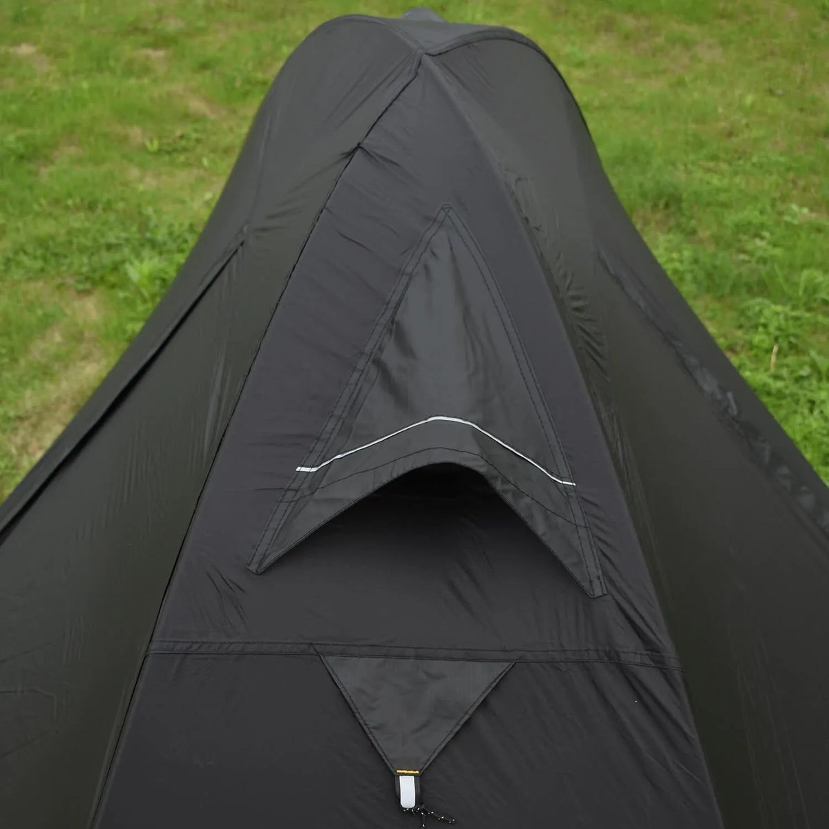 Single person tent in orange with aluminium poles and double-layer waterproof design for camping