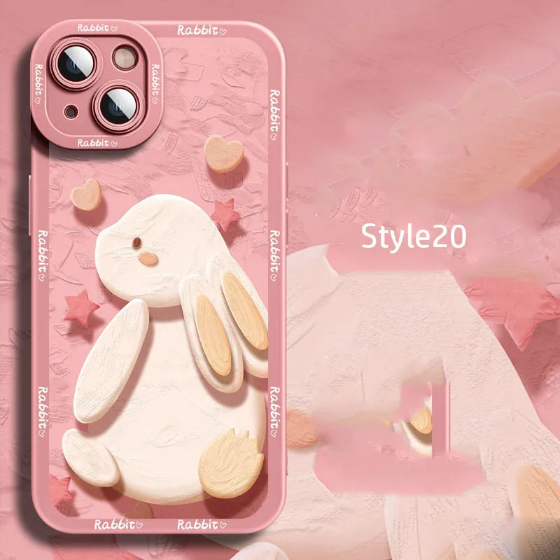 Silicone cartoon mobile phone case for Apple iPhone 14 Pro Max with colourful drop prevention design