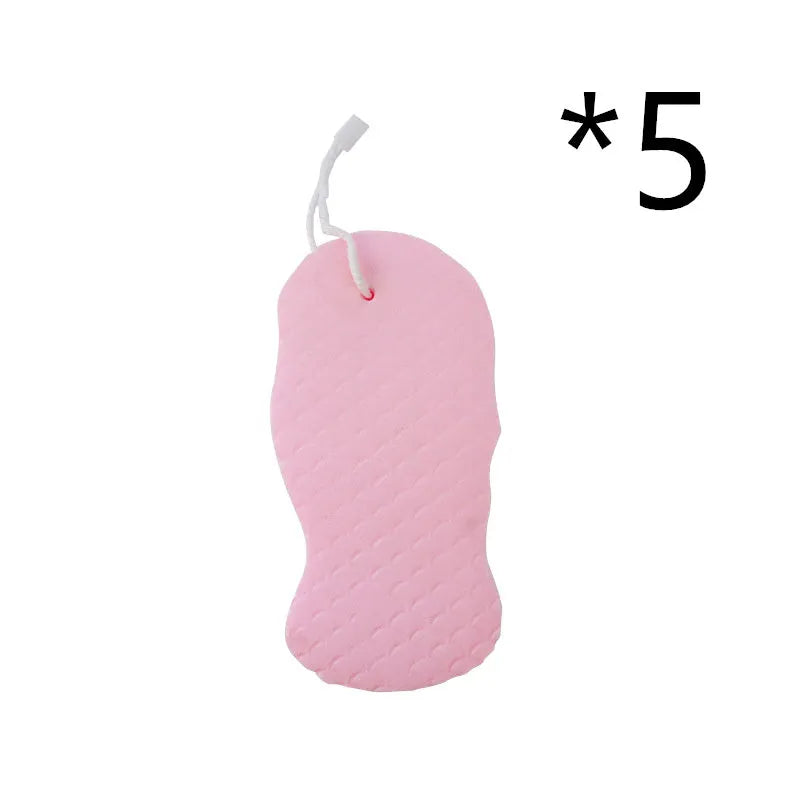 3D fish scale pattern bath sponge in white, grey, pink and light blue colours for body exfoliation