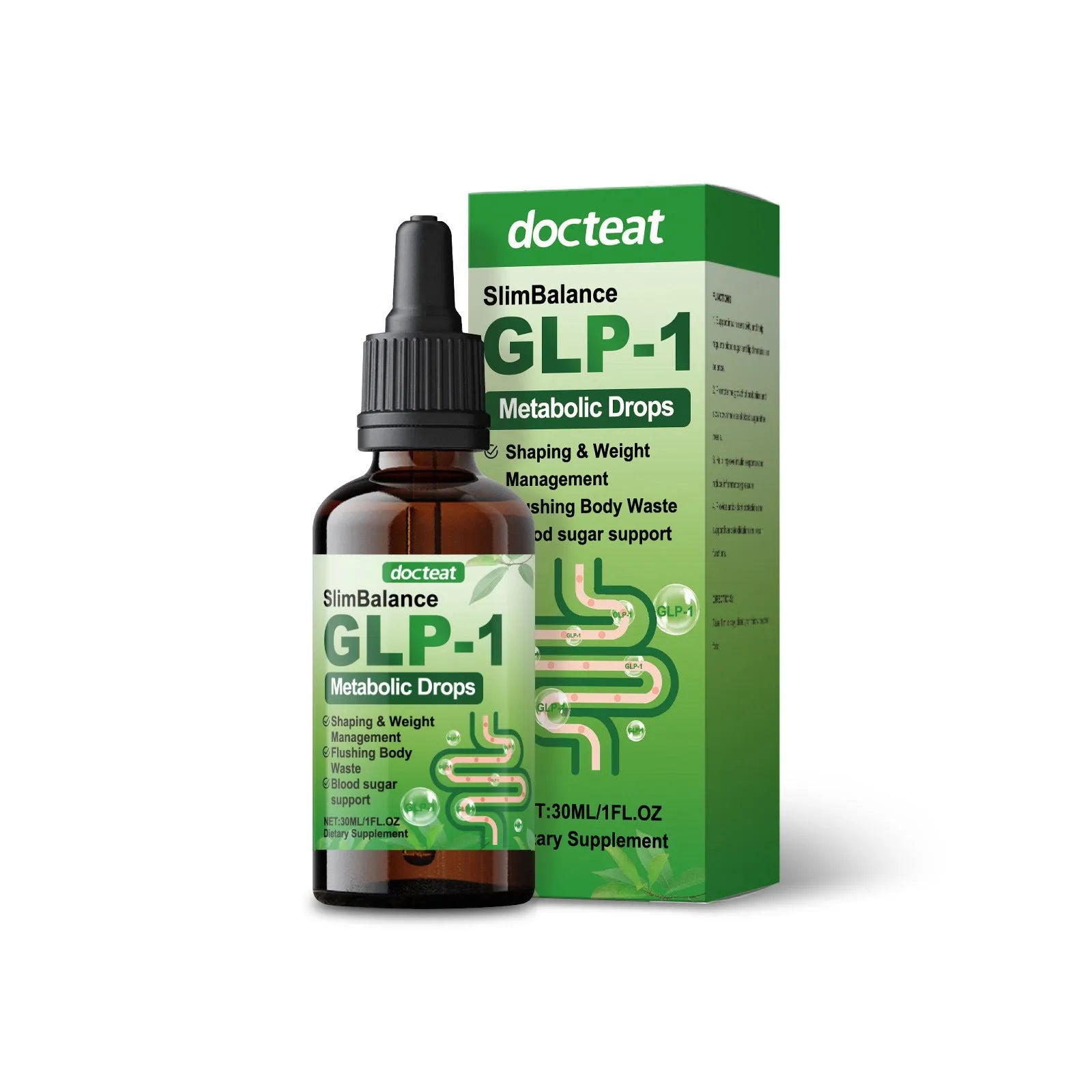 Balanced Intestinal Dietary Supplements 30ml droplet bottle with inulin and botanical extracts