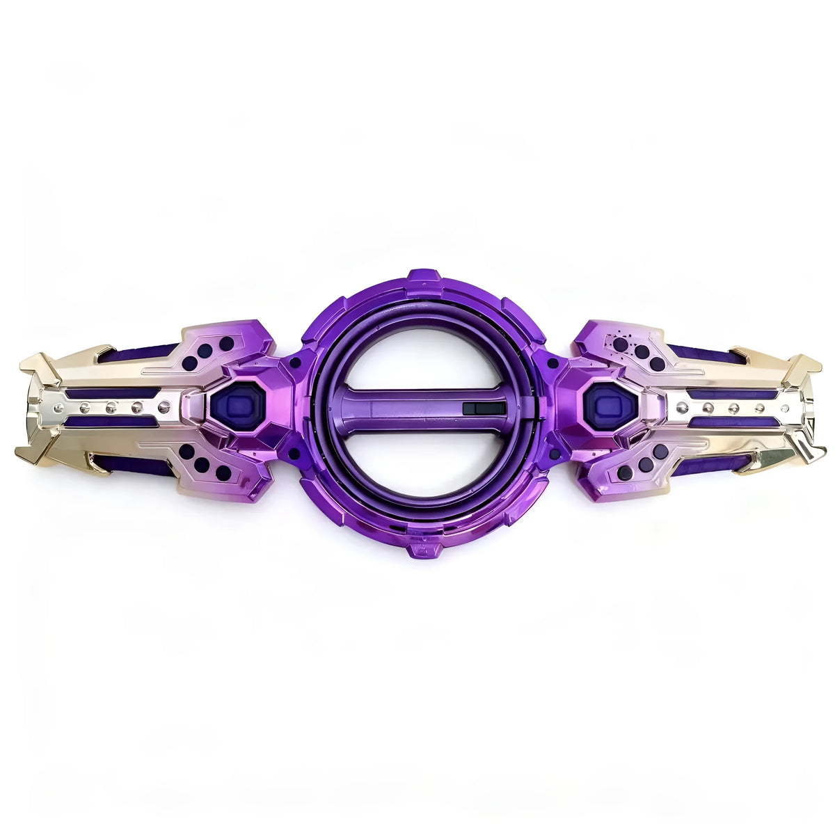 Double-edged fire spinning plastic toy sword for teenagers, electroplated blue gold finish