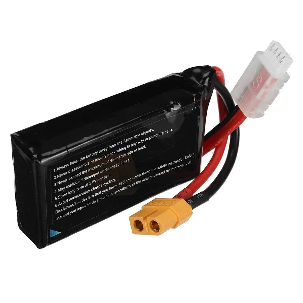 7.4V 1200mAh RC lithium battery with compact 15x36x70mm dimensions