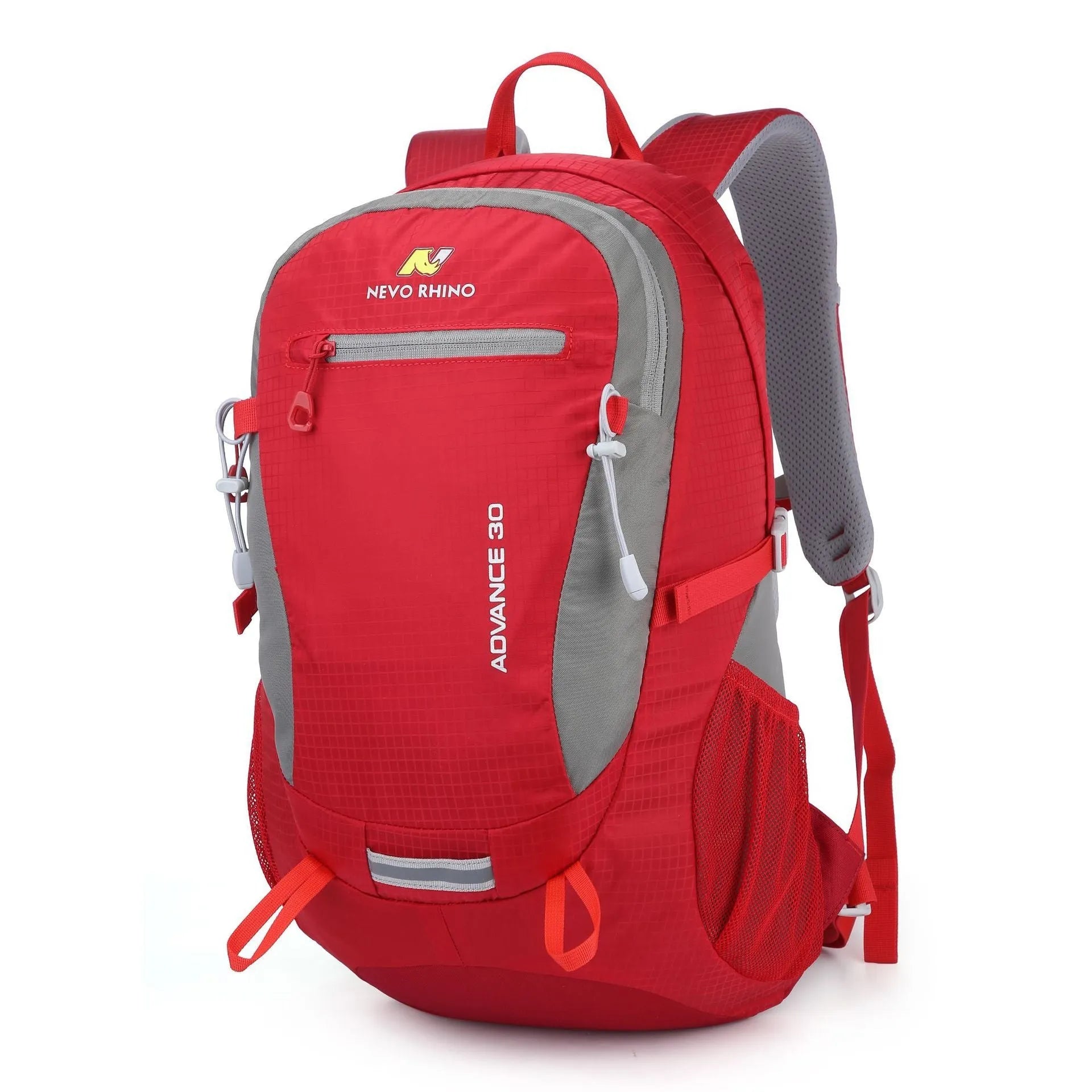 A solid-colour nylon 30-litre outdoor backpack with air-pillow straps in dark green.