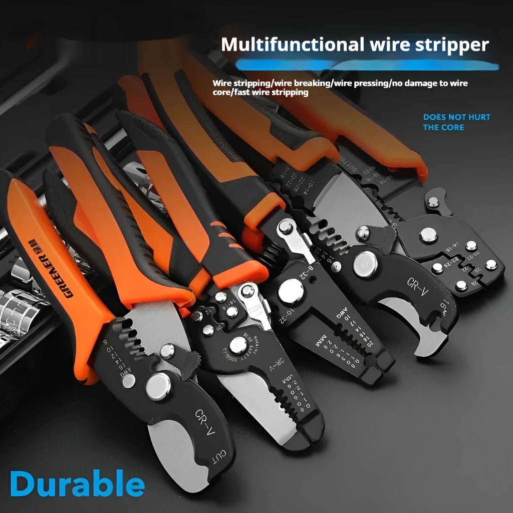 Fully automatic wire stripping pliers with high carbon steel blade in box mounted design