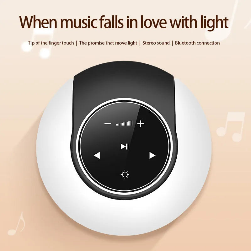 Creative Bluetooth subwoofer stereo speaker LED desk lamp with folding design and touch controls