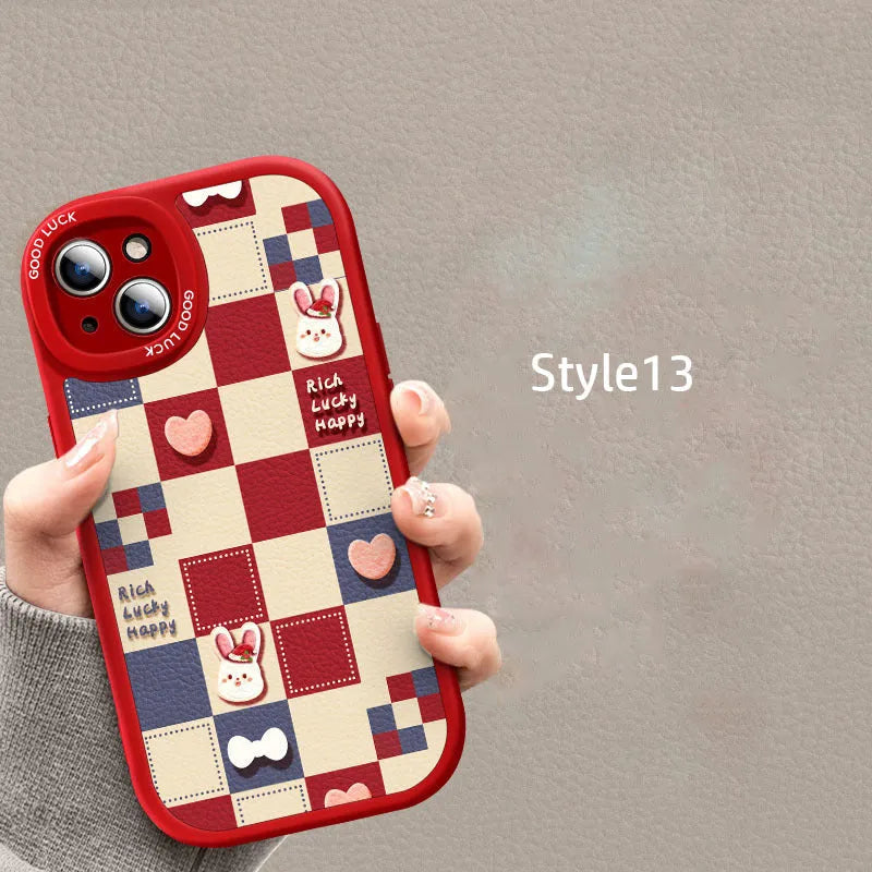 Silicone cartoon mobile phone case for Apple iPhone 14 Pro Max with colourful drop prevention design