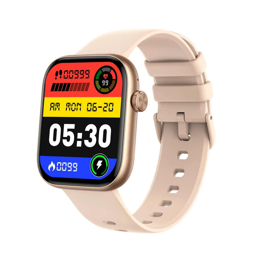 P89 smart watch with full touch screen display and Bluetooth calling in black glue colour