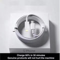 Fast charge mobile phone data cable with woven Lightning connector PD 20W 1 metre transparent