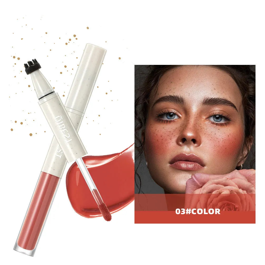 Double-headed powder blusher with matte finish in standard specification
