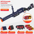 Three-piece Golden Ring Howitzer children's toy soft bullet gun set with plastic construction, includes gun, 20 bullets, and sling