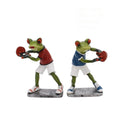 Pastoral style resin frog decoration for home interior display