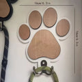 Black and white wooden paw print silhouette wall hook with 3-5kg load capacity for coats and keys