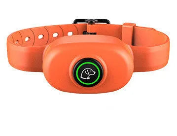 Black waterproof dog training collar with remote control showing three training mode buttons