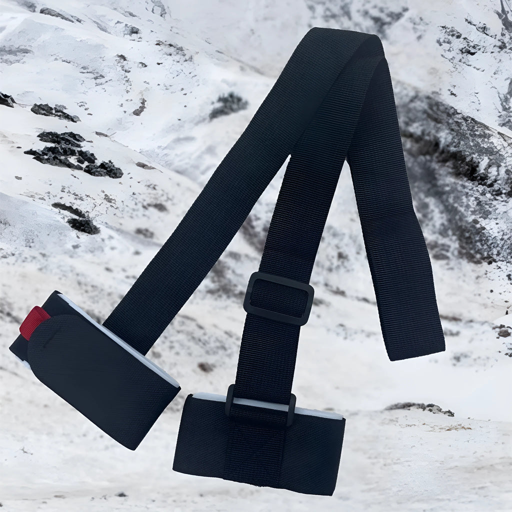 Skiing bandage shoulder strap with hook & loop fastening for double ski transport
