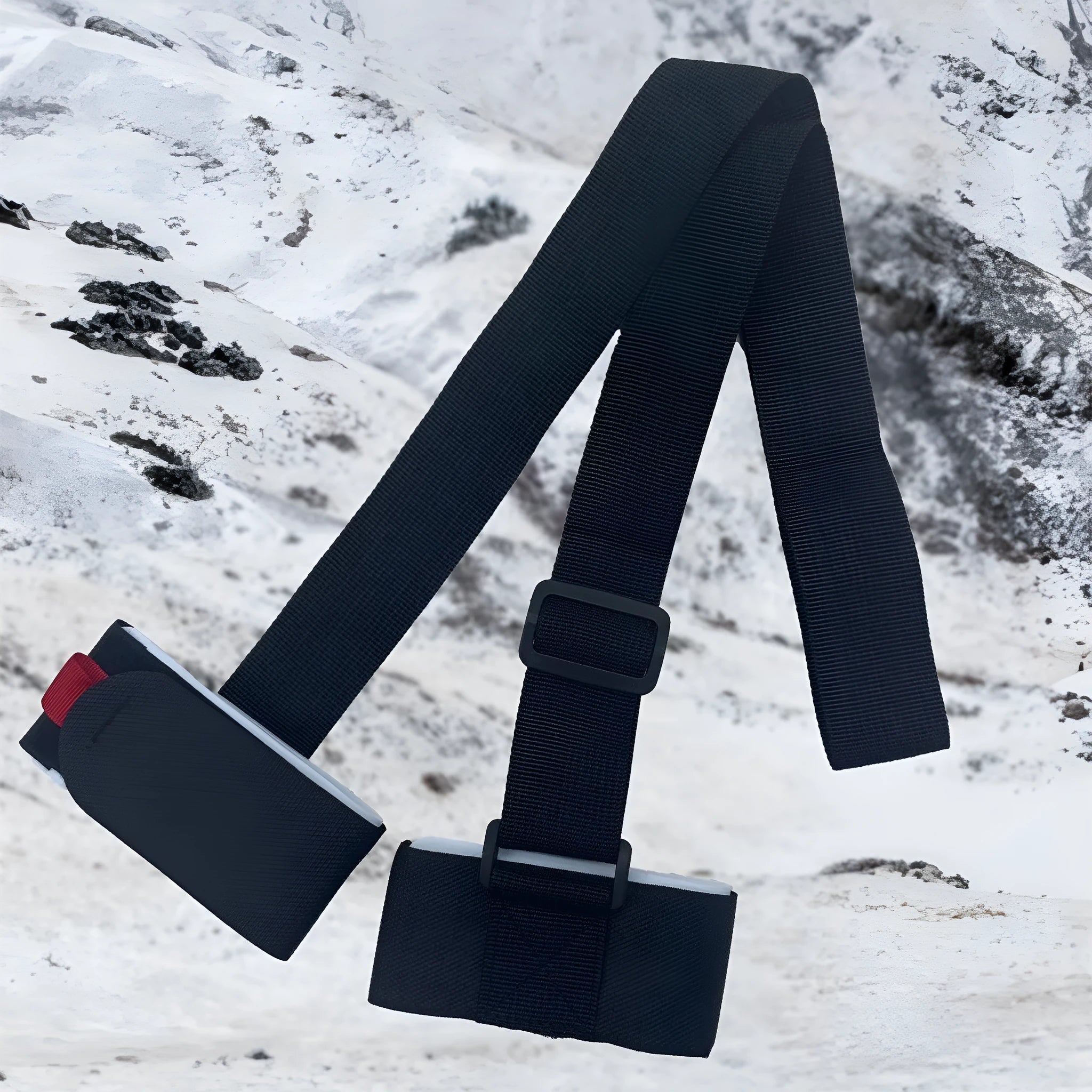 Skiing bandage shoulder strap with hook & loop fastening for double ski transport
