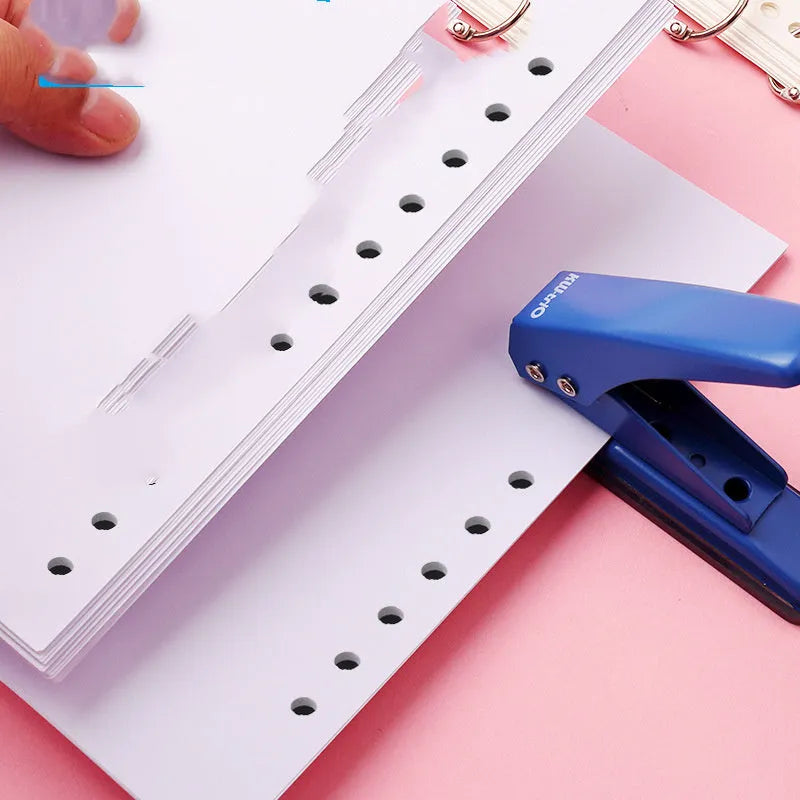 Single hole punch stationery tool, 20-page capacity, round hole puncher in blue colour