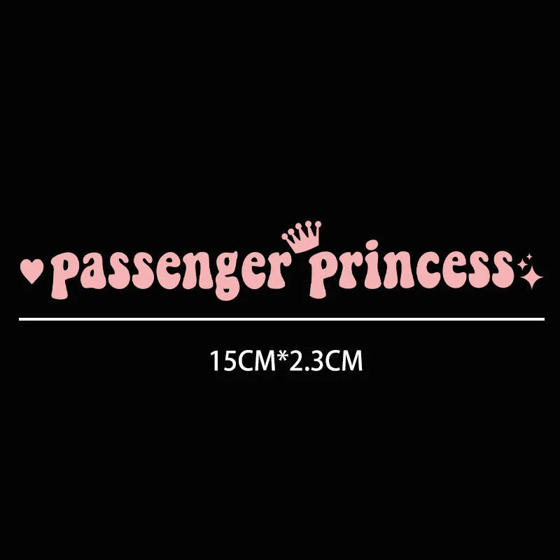Passenger Princess car sticker for rearview mirror decoration in four colour options