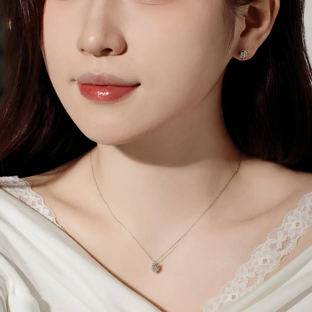 Women's 925 silver antlers necklace electroplated gold finish clavicle chain pendant jewellery