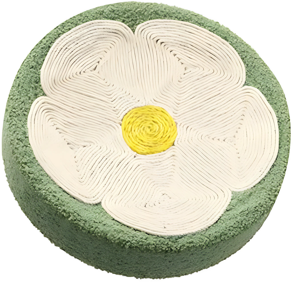 Green deep bowl shaped cat lounge bed with sisal scratching surface