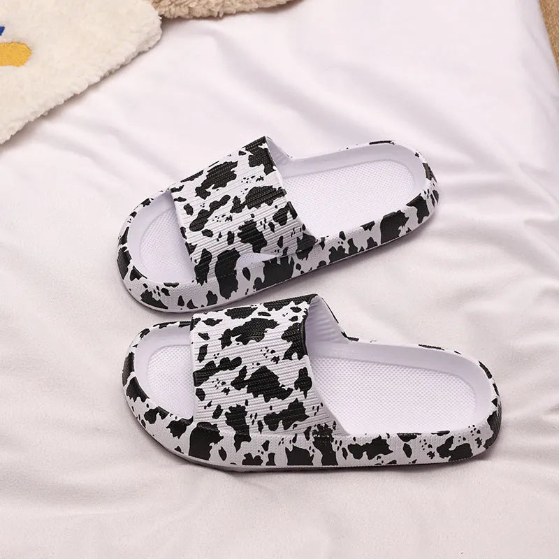 Women's leopard print EVA slippers with thick sole in multiple animal print colours