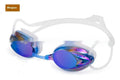 Anti-fog HD waterproof competitive swimming goggles for adults in bright blue colour