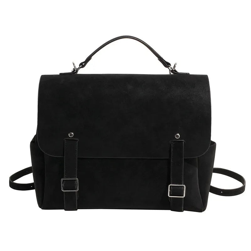 Women's fashion large capacity backpack handbag in soft PU material with sewing thread detail
