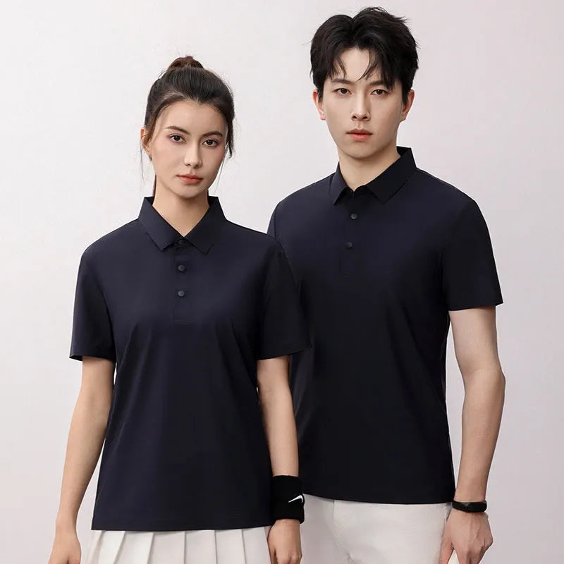 Man's brocade polo shirt in apple green with ammonia seamless short sleeves for summer sports