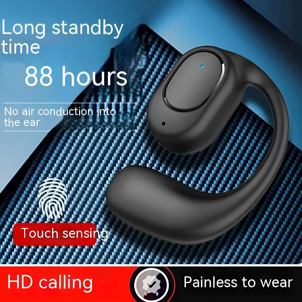 OWS wireless Bluetooth headset ear-mounted sports style black digital display binaural with USB charging