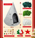 Grey handmade felt cone cat house with 50cm diameter base