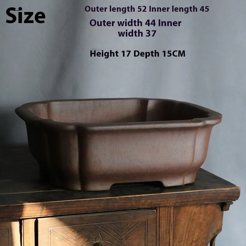 Purple sand rectangular bonsai flower pot with modern simple design
