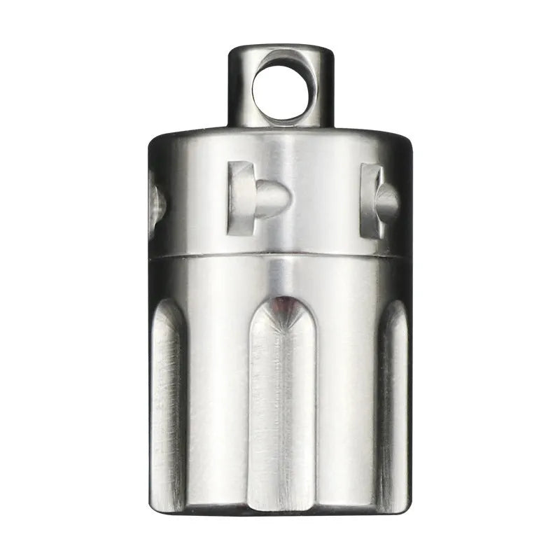 Pure titanium waterproof compartment portable storage tank in T10 size options for medicine organisation