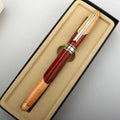 Wooden finance pen with metal tip and pen bag packaging for office use