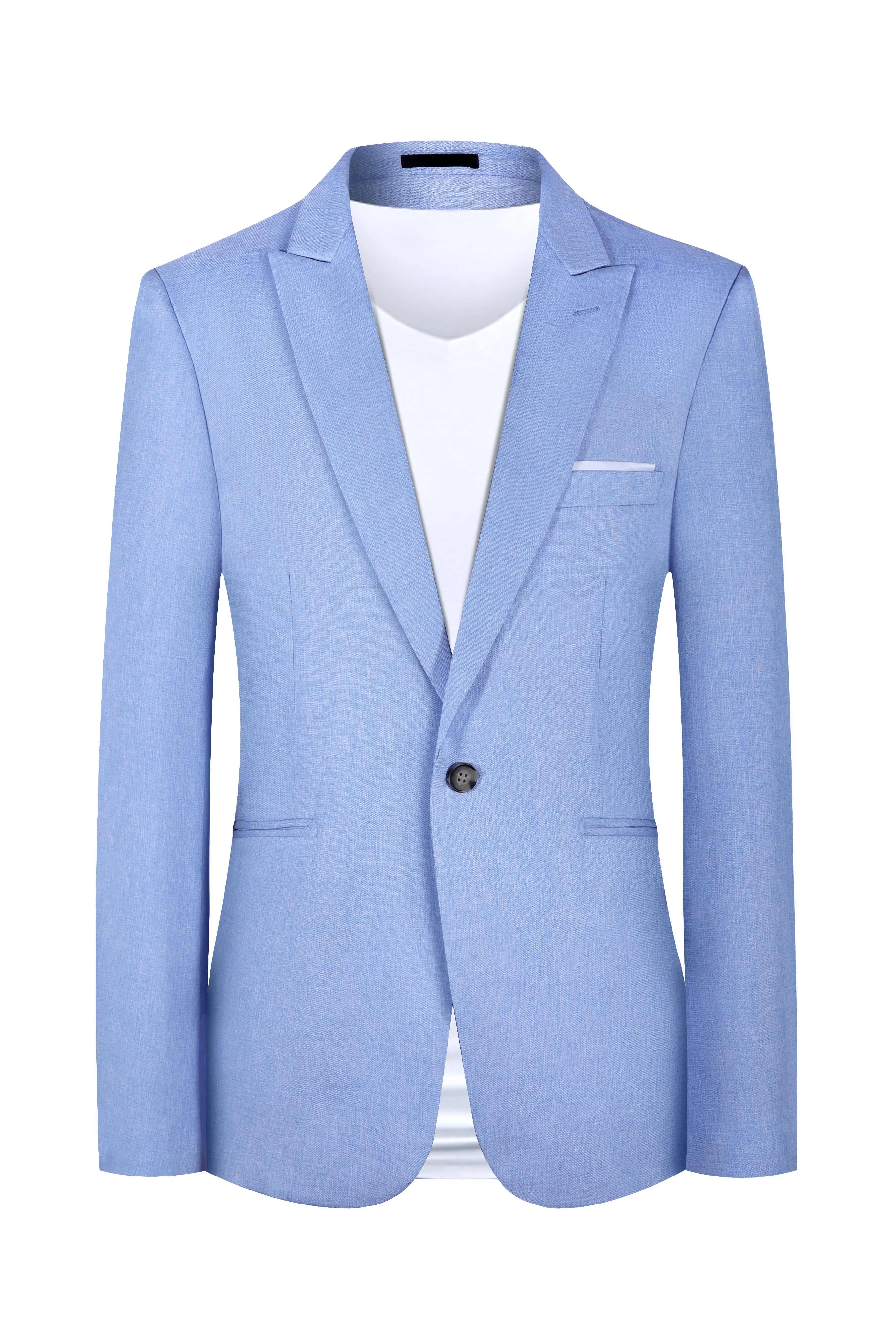 Men's western style casual suit in pink or light blue for spring and summer wear
