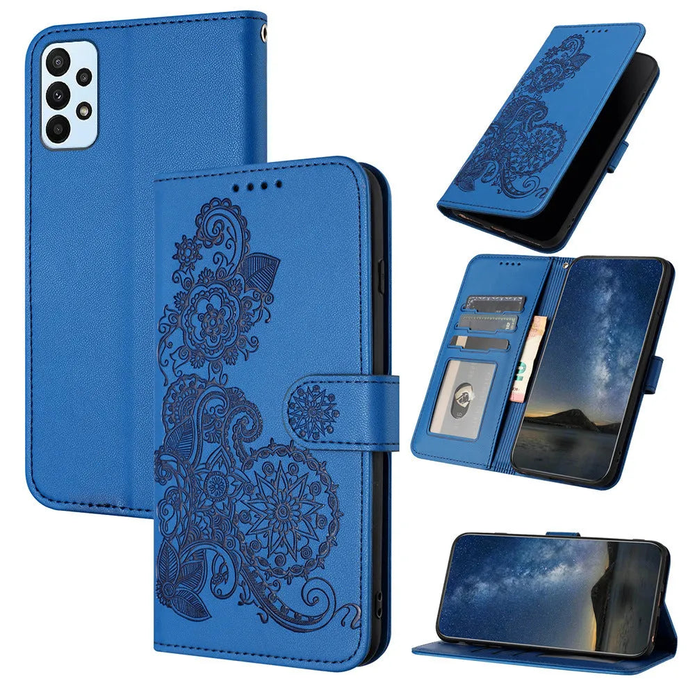 Datura Flowers Samsung Leather Flip Case
