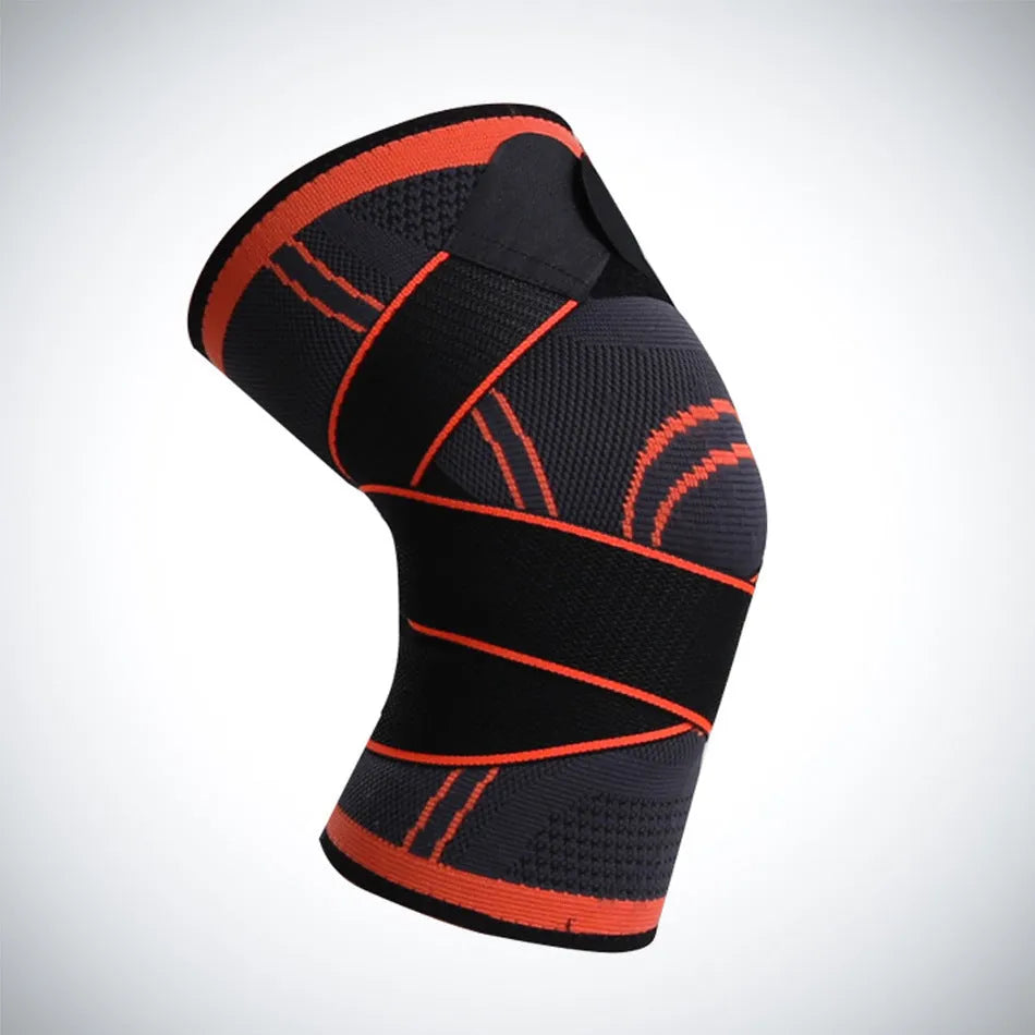 Single non-slip sports knee pad made of nylon cloth, shown in one of six available colours.