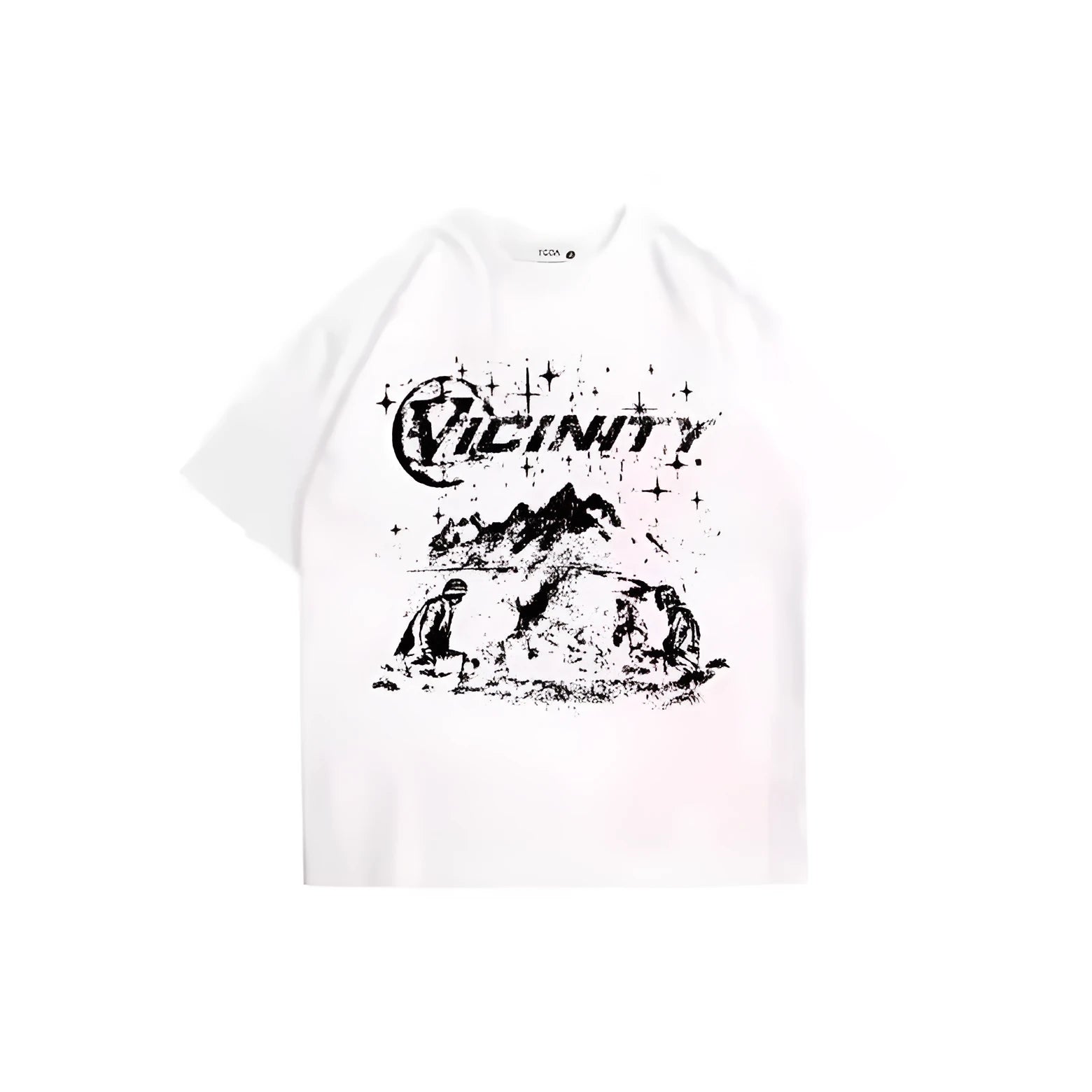 Men's hip hop print t-shirt with retro graphic design in polyester fabric