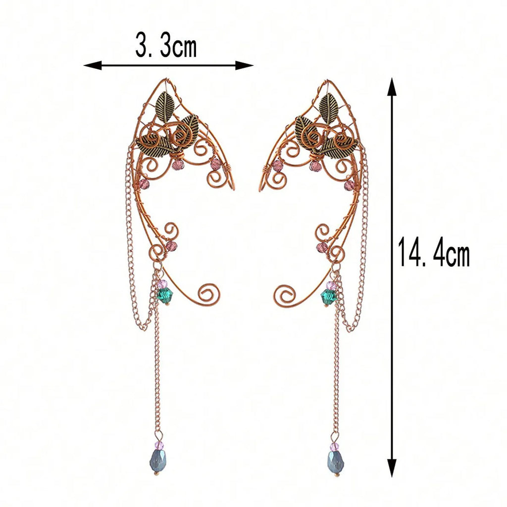 Long tassel non-piercing ear clip earrings for women in alloy with original design, single piece